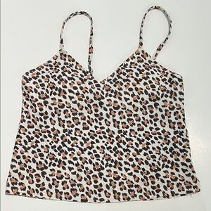 Aerie Leopard Print Swim Tankini Top Womens S